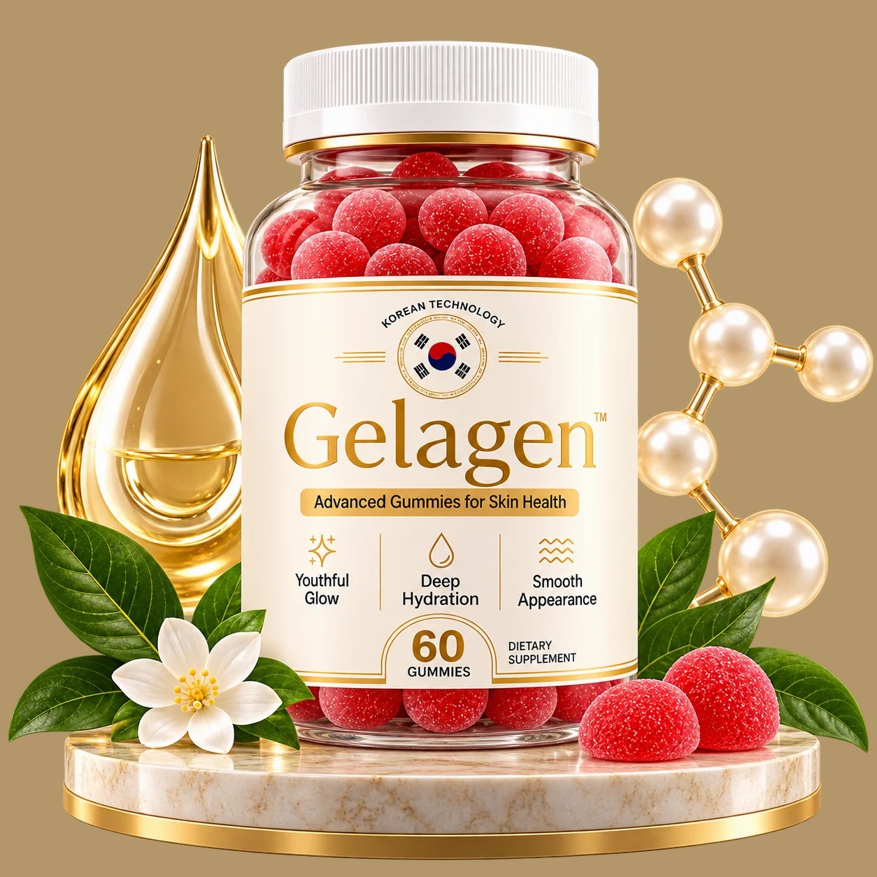 Gellaagen daily beauty gummies — bottle of 60 gummies